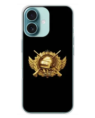 Чехол для iPhone 16 Plus с картинкой «PUBG — оранжевый градиент»