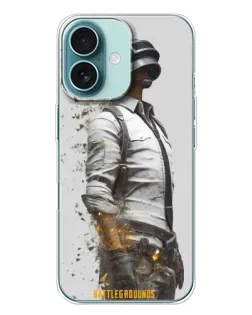 Чехол для iPhone 16 Plus с картинкой «PUBG — боец в пыли»