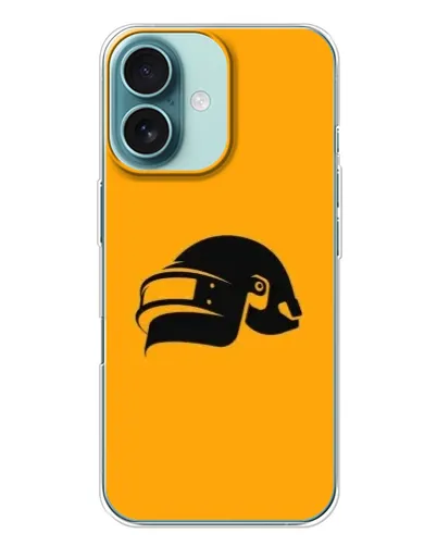 Чехол для iPhone 16 Plus с картинкой «PUBG — золотой шлем»