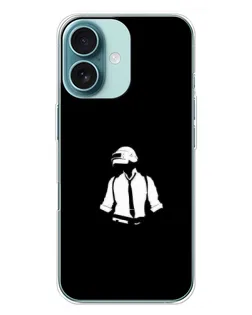 Чехол для iPhone 16 Plus с картинкой «PUBG — белый шлем»