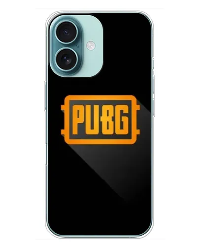 Чехол для iPhone 16 Plus с картинкой «PUBG — рамка лого»