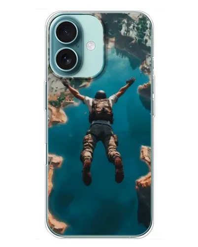Чехол для iPhone 16 Plus с картинкой «PUBG — свободное падение»