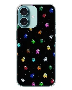 Чехол для iPhone 16 Plus с картинкой «Экипаж Among Us»