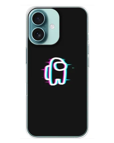 Чехол для iPhone 16 Plus с картинкой «Among Us неон»
