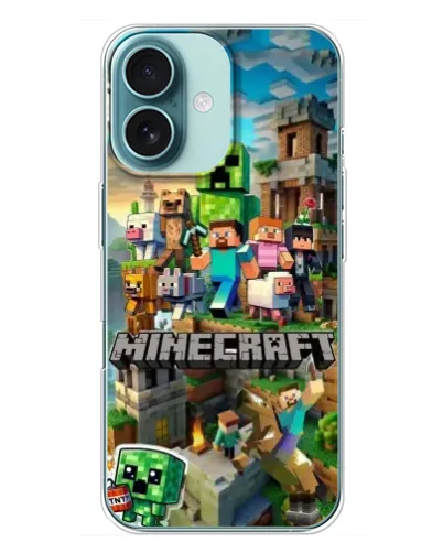 Чохол для iPhone 16 Plus з картинкою «Замок Minecraft»