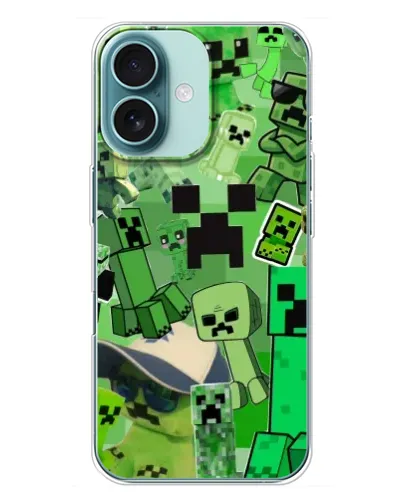 Чохол для iPhone 16 Plus з картинкою «Кріпери Minecraft»