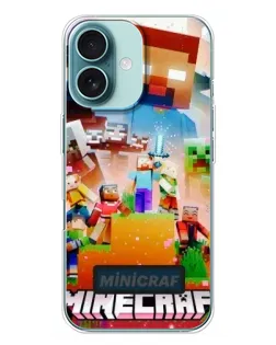 Чохол для iPhone 16 Plus з картинкою «Minecraft герої гри» Чохол для iPhone 16 Plus з картинкою «Minecraft герої гри»