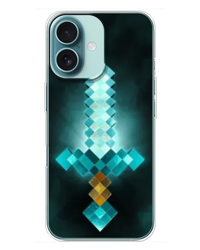 Чохол для iPhone 16 Plus з картинкою «Алмазний меч неон»