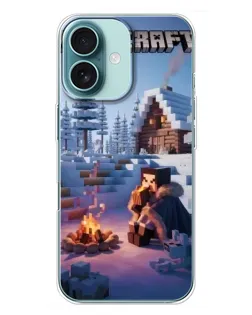Чохол для iPhone 16 Plus з картинкою «Зимовий Minecraft» Чохол для iPhone 16 Plus з картинкою «Зимовий Minecraft»
