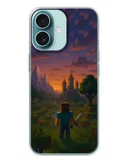 Чохол для iPhone 16 Plus з картинкою «Стів біля вежі» Чохол для iPhone 16 Plus з картинкою «Стів біля вежі»