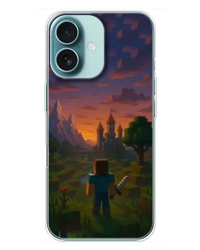 Чохол для iPhone 16 Plus з картинкою «Стів біля вежі»