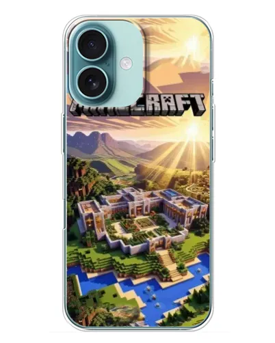 Чохол для iPhone 16 Plus з картинкою «Minecraft панорама»