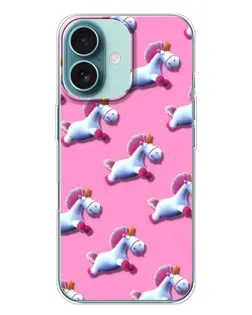 Чехол для iPhone 16 Plus с картинкой «Единороги на розовом» Чехол для iPhone 16 Plus с картинкой «Единороги на розовом»