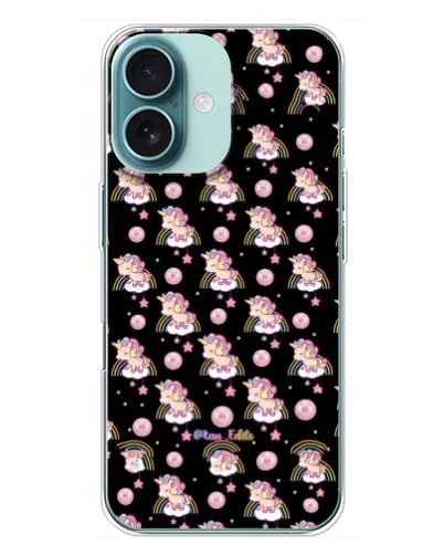 Чехол для iPhone 16 Plus с картинкой «Magic Unicorn паттерн»