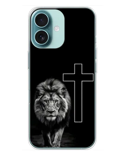 Чохол для iPhone 16 Plus з картинкою «Лев та Хрест»