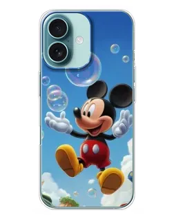 Чехол для iPhone 16 Plus с картинкой «Mickey и мыльные пузыри» Чехол для iPhone 16 Plus с картинкой «Mickey и мыльные пузыри»