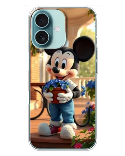 Чехол для iPhone 16 Plus с картинкой «Микки садовод»