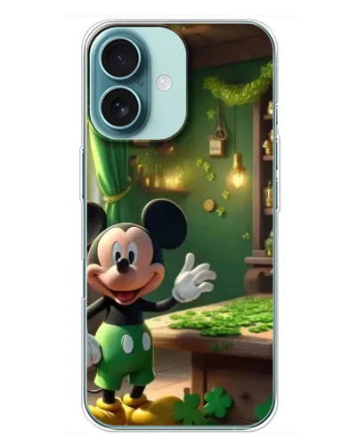Чехол для iPhone 16 Plus с картинкой «Микки в мастерской»