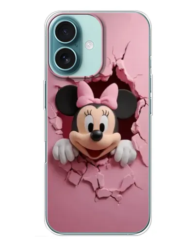 Чехол для iPhone 16 Plus с картинкой «Минни сквозь стену»