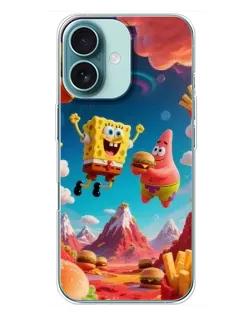 Чехол для iPhone 16 Plus с картинкой «Космический фастфуд» Чехол для iPhone 16 Plus с картинкой «Космический фастфуд»