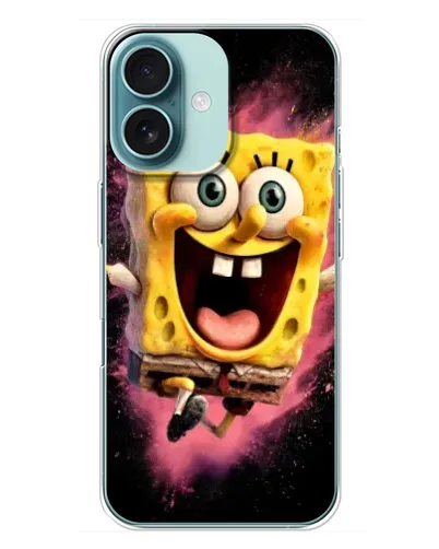 Чехол для iPhone 16 Plus с картинкой «Взрывной Спанч Боб»