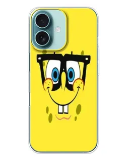 Чехол для iPhone 16 Plus с картинкой «Минималистичный Спанч Боб»