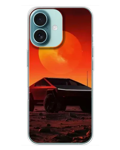 Чохол для iPhone 16 Plus з картинкою «Cybertruck на Марсі»