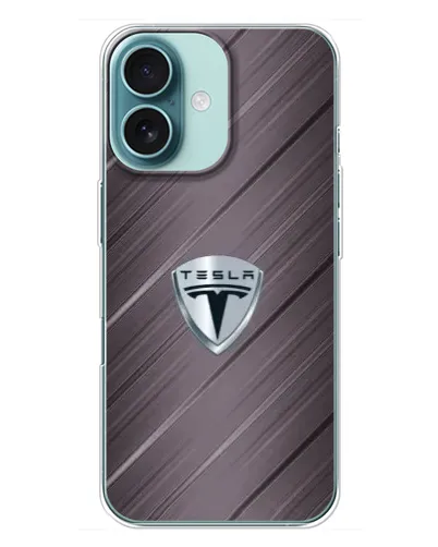 Чохол для iPhone 16 Plus з картинкою «Металева текстура Tesla»