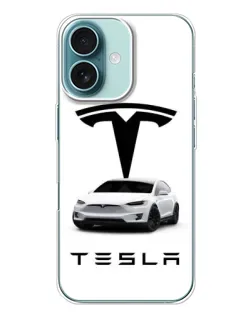 Чохол для iPhone 16 Plus з картинкою «Tesla White Style»