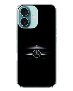 Чехол для iPhone 16 Plus с картинкой «Mercedes — абстрактные линии»