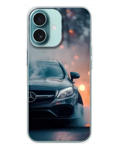 Чехол для iPhone 16 Plus с картинкой «Mercedes — ночной город» Чехол для iPhone 16 Plus с картинкой «Mercedes — ночной город»