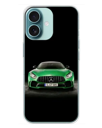 Чехол для iPhone 16 Plus с картинкой «Mercedes — неоновый лого» Чехол для iPhone 16 Plus с картинкой «Mercedes — неоновый лого»