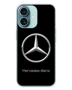 Чехол для iPhone 16 Plus с картинкой «Mercedes Silver Logo»