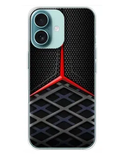 Чехол для iPhone 16 Plus с картинкой «Mercedes Carbon Grid»