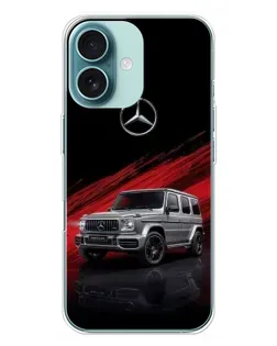 Чехол для iPhone 16 Plus с картинкой «Mercedes G-Class красный»