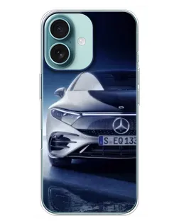 Чехол для iPhone 16 Plus с картинкой «Mercedes EQ — будущее»