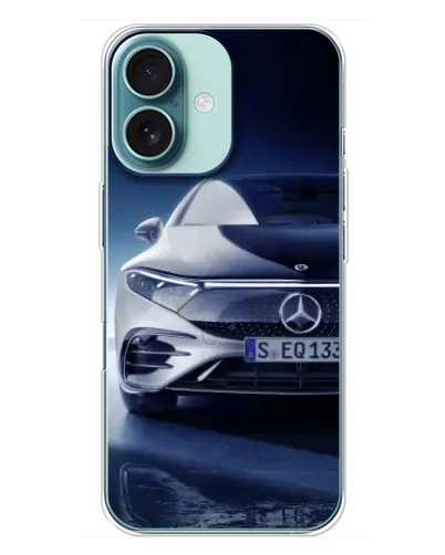 Чехол для iPhone 16 Plus с картинкой «Mercedes EQ — будущее» Чехол для iPhone 16 Plus с картинкой «Mercedes EQ — будущее»