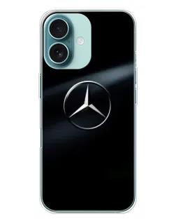 Чехол для iPhone 16 Plus с картинкой «Mercedes на металле» Чехол для iPhone 16 Plus с картинкой «Mercedes на металле»