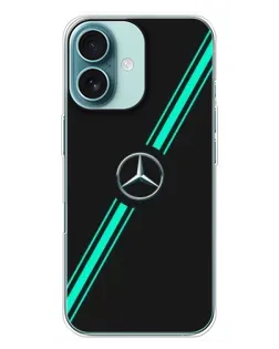 Чехол для iPhone 16 Plus с картинкой «Спортивные линии Mercedes» Чехол для iPhone 16 Plus с картинкой «Спортивные линии Mercedes»