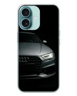 Чехол для iPhone 16 Plus с картинкой «Audi — детализация кузова»