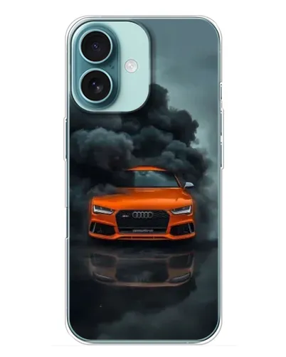 Чехол для iPhone 16 Plus с картинкой «Audi в облаках дыма» Чехол для iPhone 16 Plus с картинкой «Audi в облаках дыма»