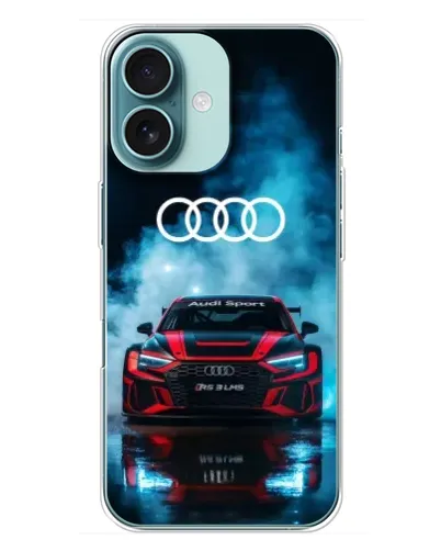 Чехол для iPhone 16 Plus с картинкой «Audi Sport — неон» Чехол для iPhone 16 Plus с картинкой «Audi Sport — неон»