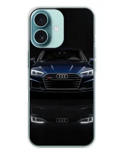 Чехол для iPhone 16 Plus с картинкой «Audi — ночное отражение»