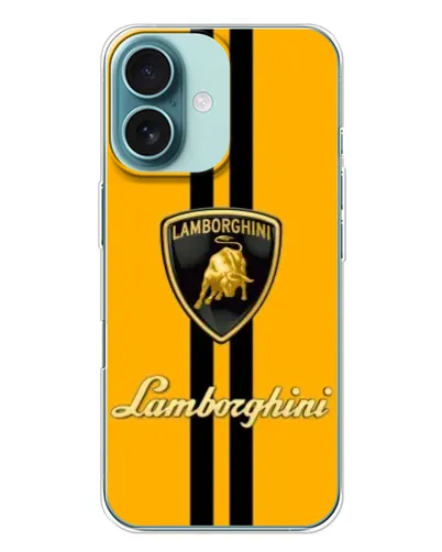 Чохол для iPhone 16 Plus з картинкою «Lamborghini Stripe жовтий»