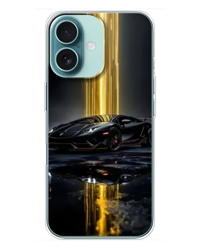 Чохол для iPhone 16 Plus з картинкою «Нічний Lamborghini драйв»