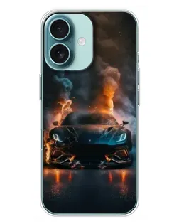 Чохол для iPhone 16 Plus з картинкою «Lamborghini димна естетика»