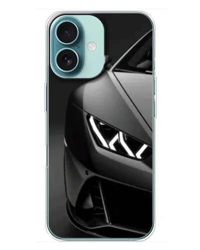 Чохол для iPhone 16 Plus з картинкою «Lamborghini фари деталізація»