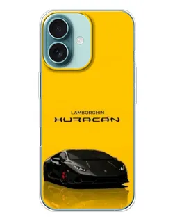 Чохол для iPhone 16 Plus з картинкою «Lamborghini Huracan чорний»