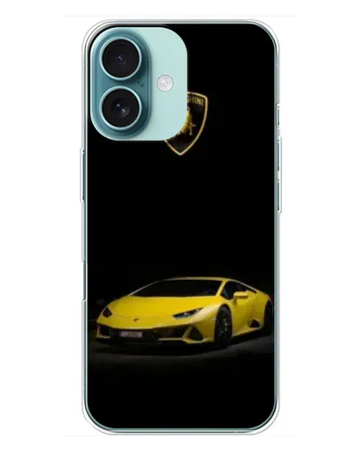 Чохол для iPhone 16 Plus з картинкою «Lamborghini жовтий акцент»