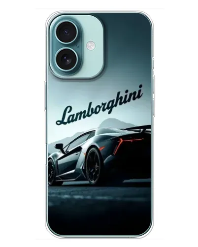 Чохол для iPhone 16 Plus з картинкою «Класичний Lamborghini надпис»